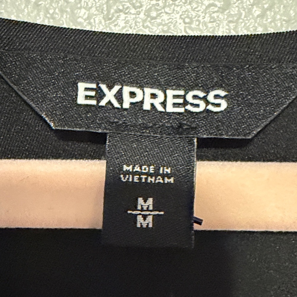 Express Black Long Sleeve Button-Cuff Blouse NWT - image 2